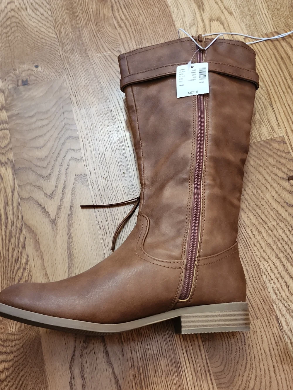 RARE NWT Justice Deadstock Girls Western Fringe Boots Brown Size 5